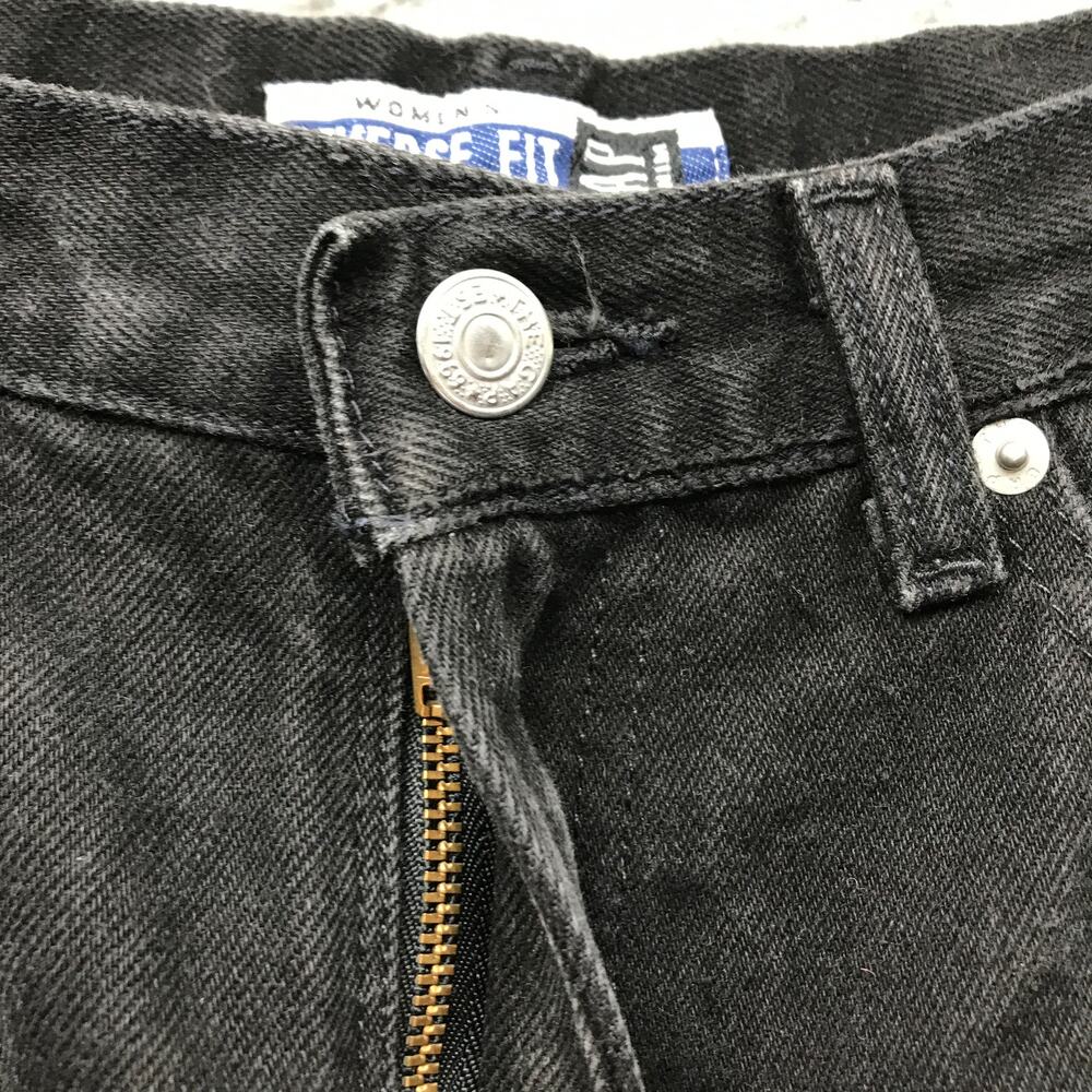Vintage Gap Denim Jeans Womens 26/27 Tapered Leg Reverse Fit Dark Wash Black - Picture 7 of 8